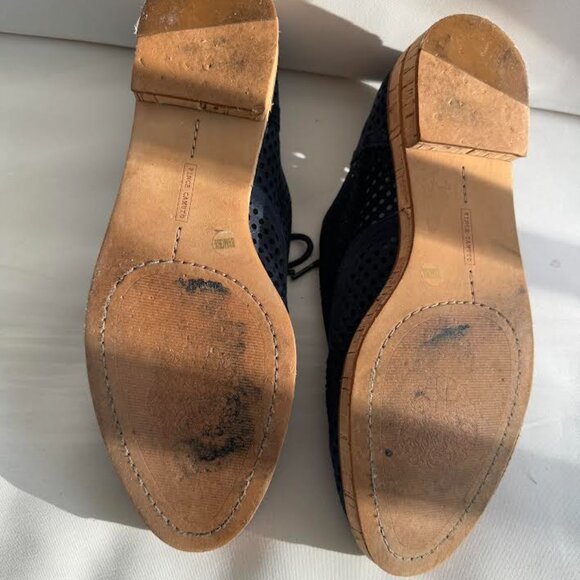 Vince Camuto Blue Suede Perforated Oxfords - Picture 5 of 5